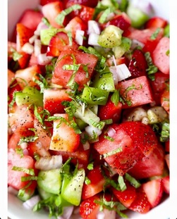 Watermelon, Strawberry, and Tomatillo Salad- FarmChicksProduce.com